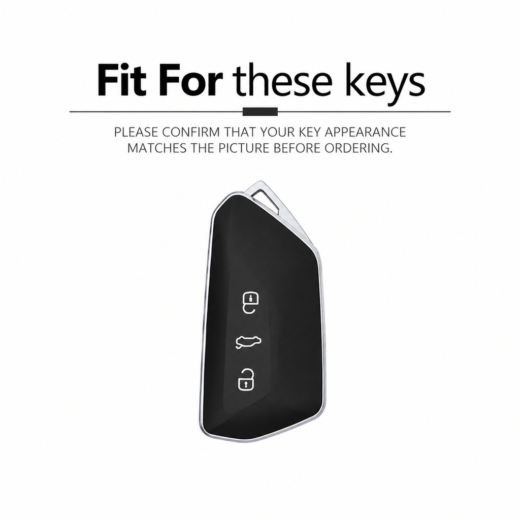 Black Warrior-Style TPU Car Key Fob Cover for Volkswagen Golf 8 MK8, GTI, GTD, R, ID.3 & ID.4 – 2020