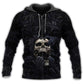 Black Strong Classic Skull Hoodie For Distinctive Streetwear Holidays And Thoughtful Gifts