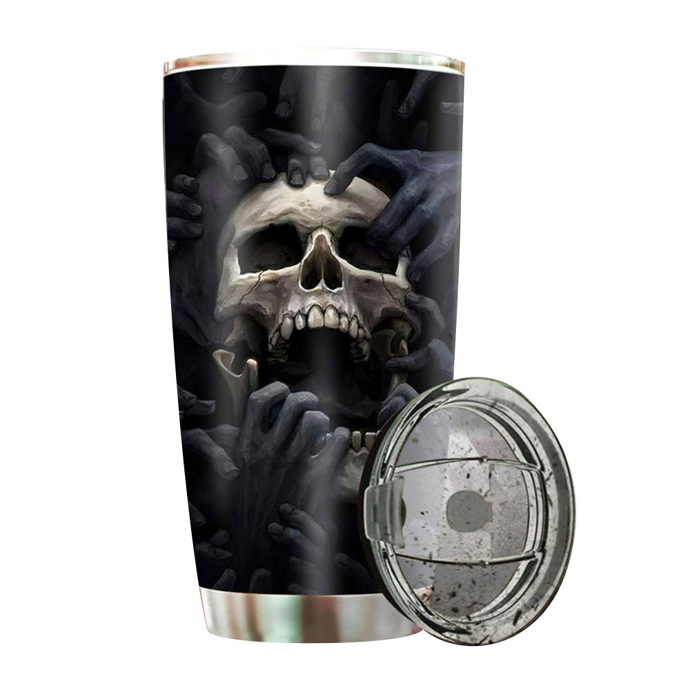 Black Skull Strong 20 Oz Tumbler For Coffee Travel And Daily Drinks