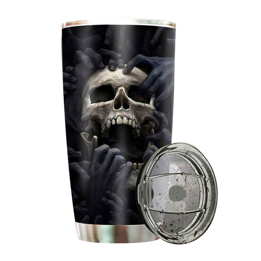Black Skull Strong 20 Oz Tumbler For Coffee Travel And Daily Drinks