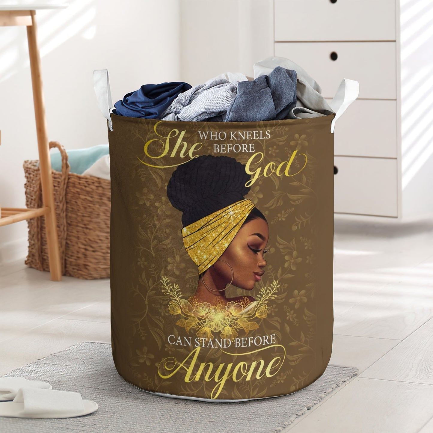 Black Woman In Love Life Laundry Basket For Bathroom Bedroom Storage
