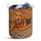 Small Size Bloodhound Dog Rattan Texture Laundry Basket For Bathroom Bedroom Storage