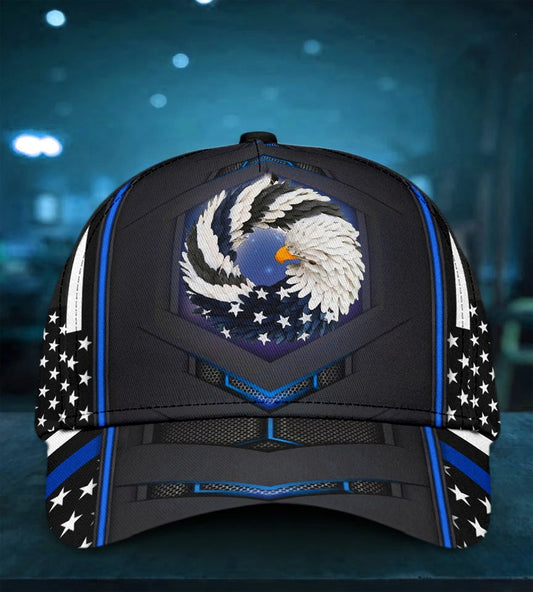 Blue God Bless America Eagle Classic Cap For Outdoor Adventures Festivals And Casual Wear