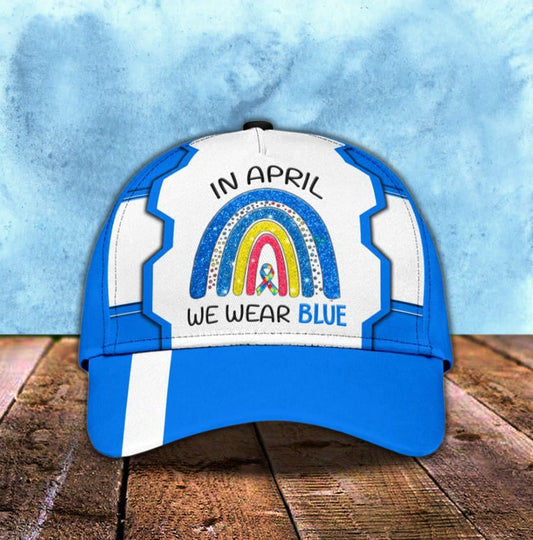 Blue Autism April Awareness Classic Cap For Summer Vacations Parties And Outdoor Events