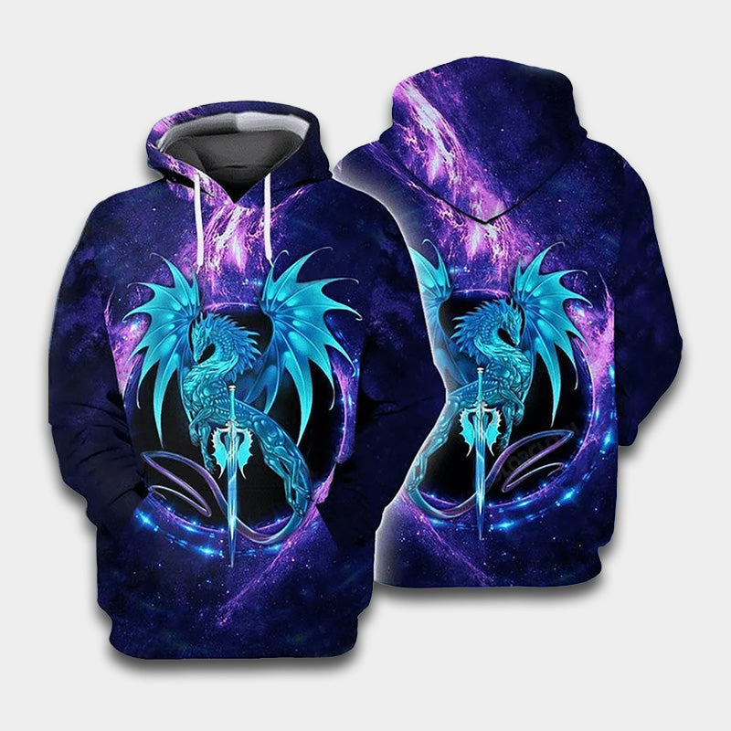 Blue Dragon Hoodie For Imaginative Adventures Casual Wear And Comfortable Layering