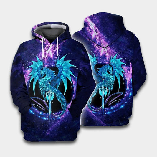 Blue Dragon Hoodie For Imaginative Adventures Casual Wear And Comfortable Layering