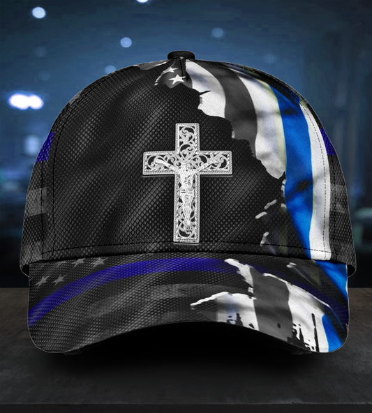 Blue Flag Faith Cross Classic Cap For Weekend Adventures Festivals And Gift Giving