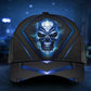 Skull Blue Pattern Classic Cap For Holiday Adventures Parties And Comfortable Styling