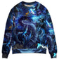 Blue Dragon Skull Fire Lightning Sweater For Fantasy Fans Casual Outings And Weekend Adventures