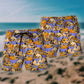 Yummy Blueberry Cake Beach Shorts Artwork Detail For Tropical Travel And Everyday Wear