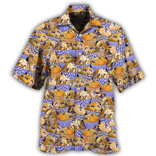 Blueberry Cake Baking Hawaiian Shirt For Tropical Holidays, Outdoor Gatherings, And Everyday Comfort