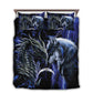 Blue Dragon And Wolf Fantasy Bedding Cover For Fantasy Bedroom Decor