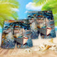 Artistic Boat Coastal Beach Shorts Design Detail For Casual Warm Weather Outfits