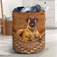 Boerboel Dog Rattan Texture Laundry Basket For Room Home Organizer