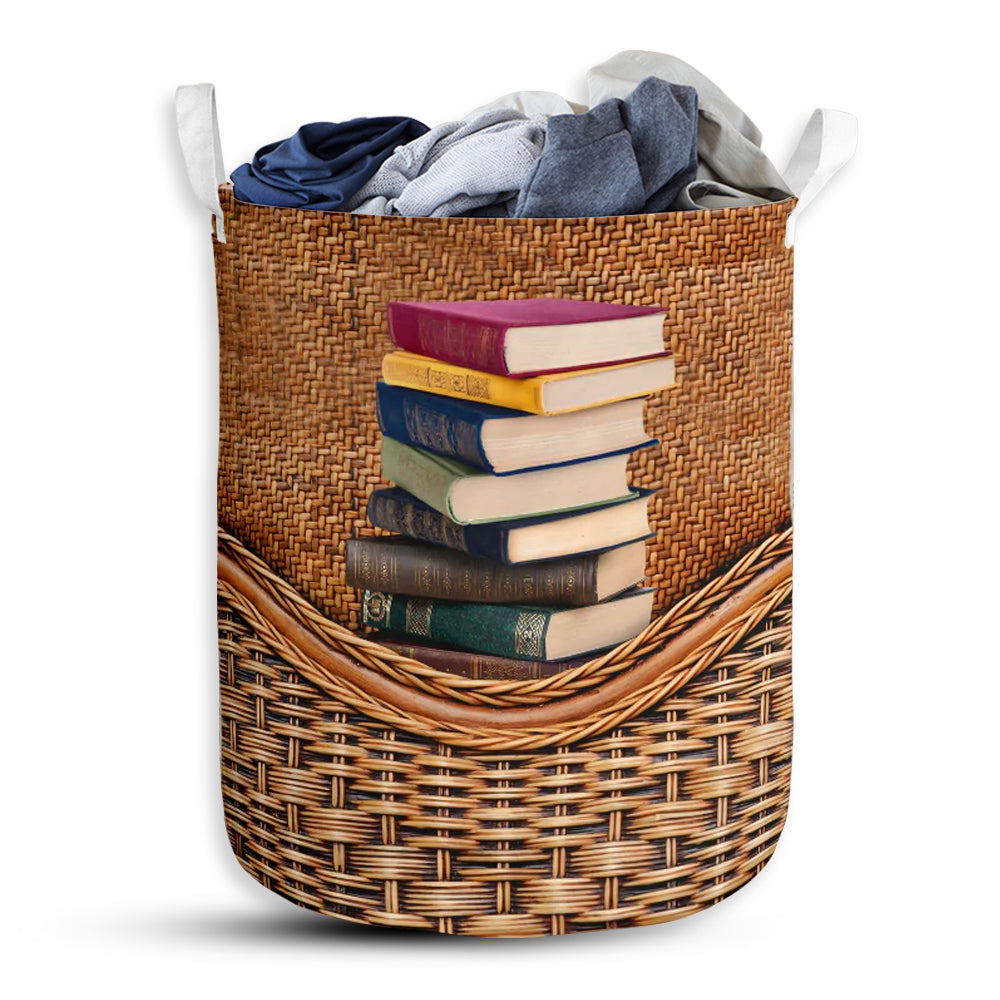 Small Size Book 2 Rattan Texture Style Laundry Basket For Bathroom Bedroom Storage