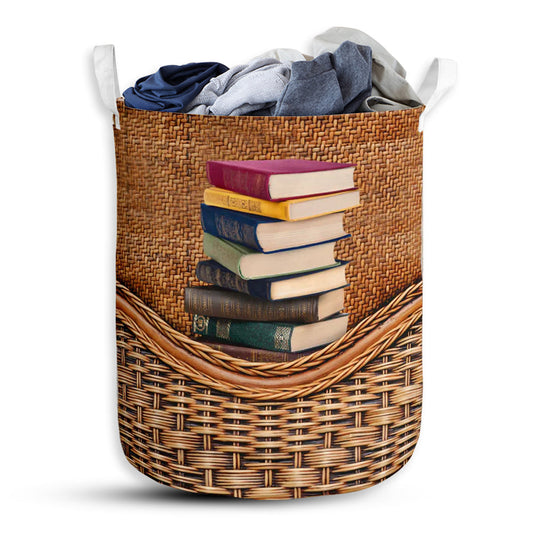 Small Size Book 2 Rattan Texture Style Laundry Basket For Bathroom Bedroom Storage