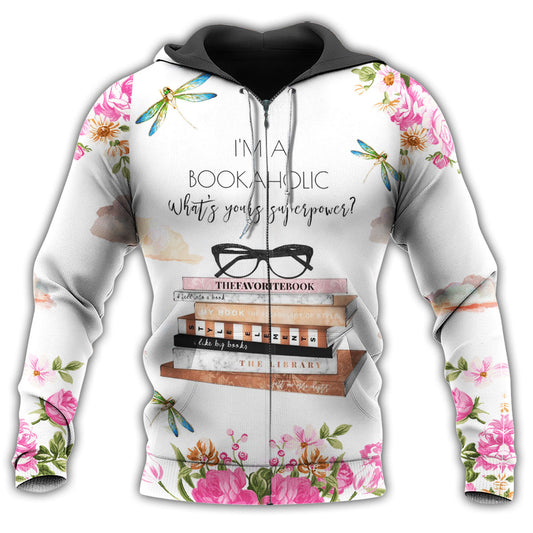 Floral Bookaholic Rose Hoodie For Casual Street Style Travel And Daily Comfort