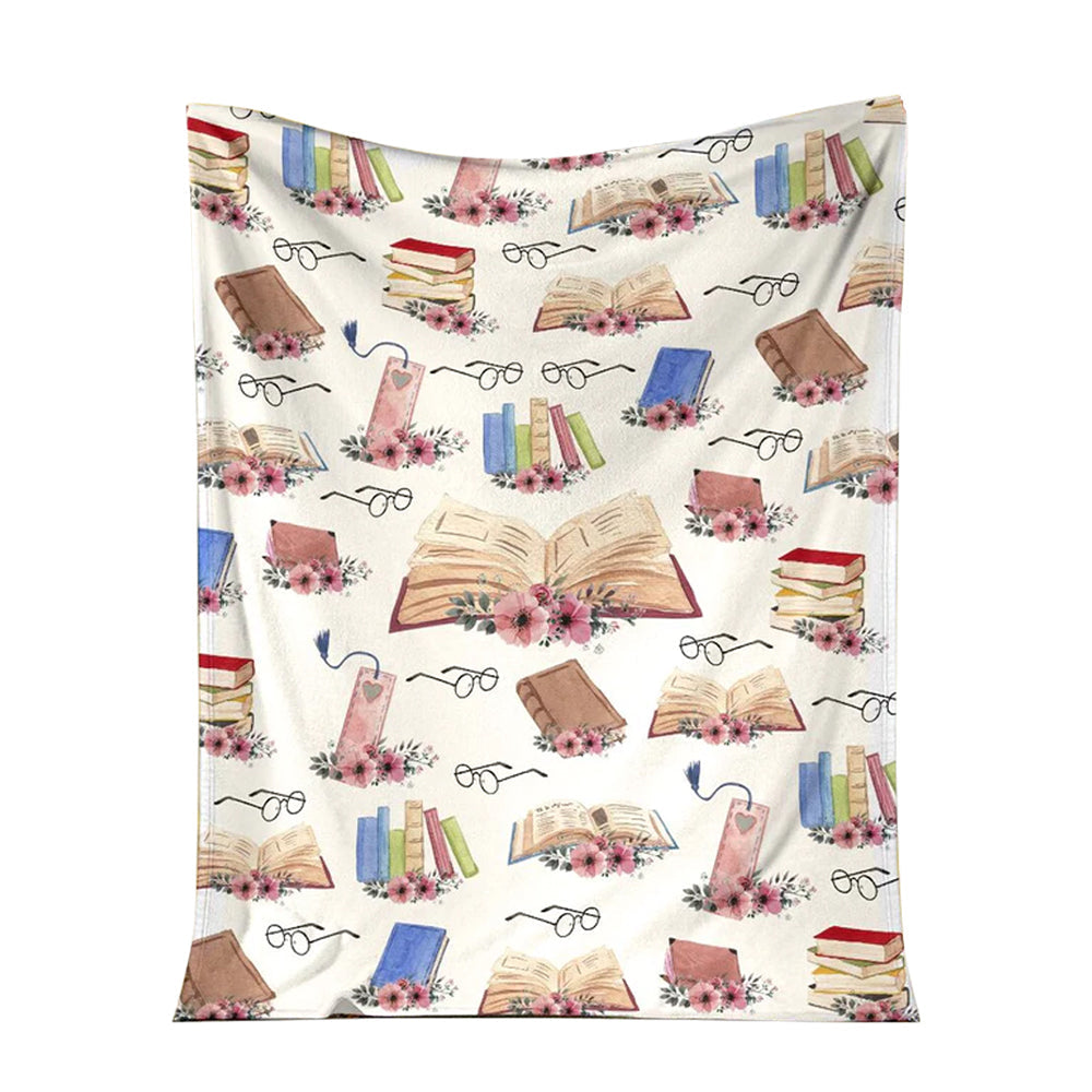 Book Lovers Book Flannel Blanket For Cozy Bedroom Sofa Decor