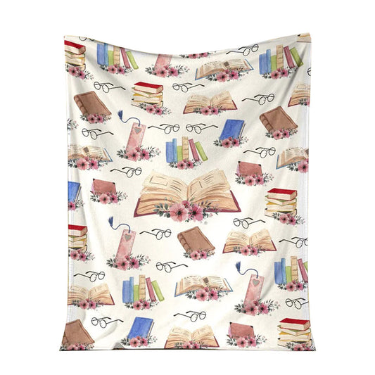 Book Lovers Book Flannel Blanket For Cozy Bedroom Sofa Decor