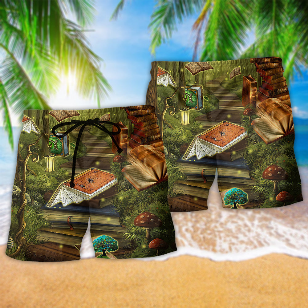 Book Fantasy World Beach Shorts Pattern Detail For Poolside Fun And Travel Ready Comfort