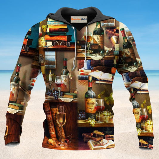 Book Fine Drink Hoodie For Comfortable Daily Outfits Holidays And Casual Wear