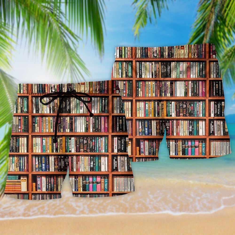 Book Lover I Love Reading Beach Shorts Pattern Detail For Relaxed Warm Weather Outfits