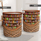 Book Rattan Texture Style Laundry Basket For Nursery Dorm And Home Storage