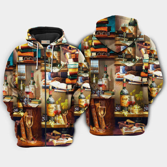 Books Fine Drink Hoodie For Relaxed Streetwear Weekend Travel And Everyday Style