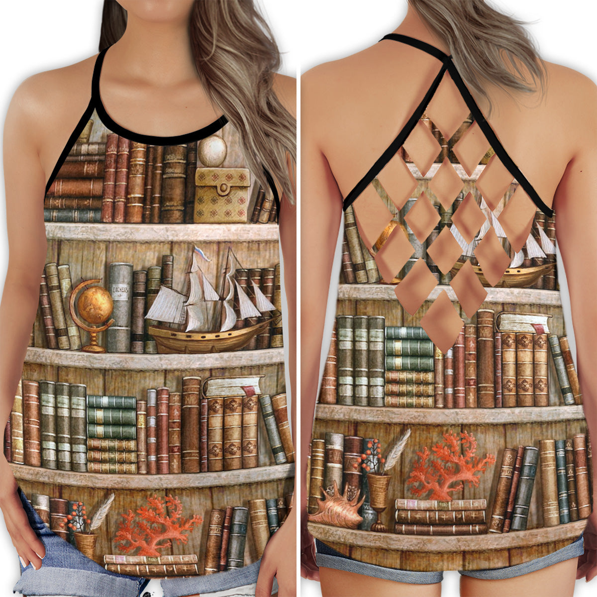 Book Lover Classic Reading Hollow Tank Top For Yoga Workouts And Casual Wear