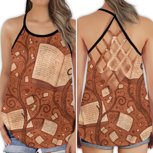 Book Lover Classic Vintage Hollow Tank Top For Yoga Workouts And Casual Wear