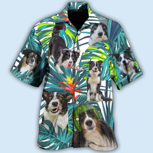 Tropical Border Collie Leaf Dog Hawaiian Shirt For Resort Trips, Coastal Parties, And Warm Weather Style