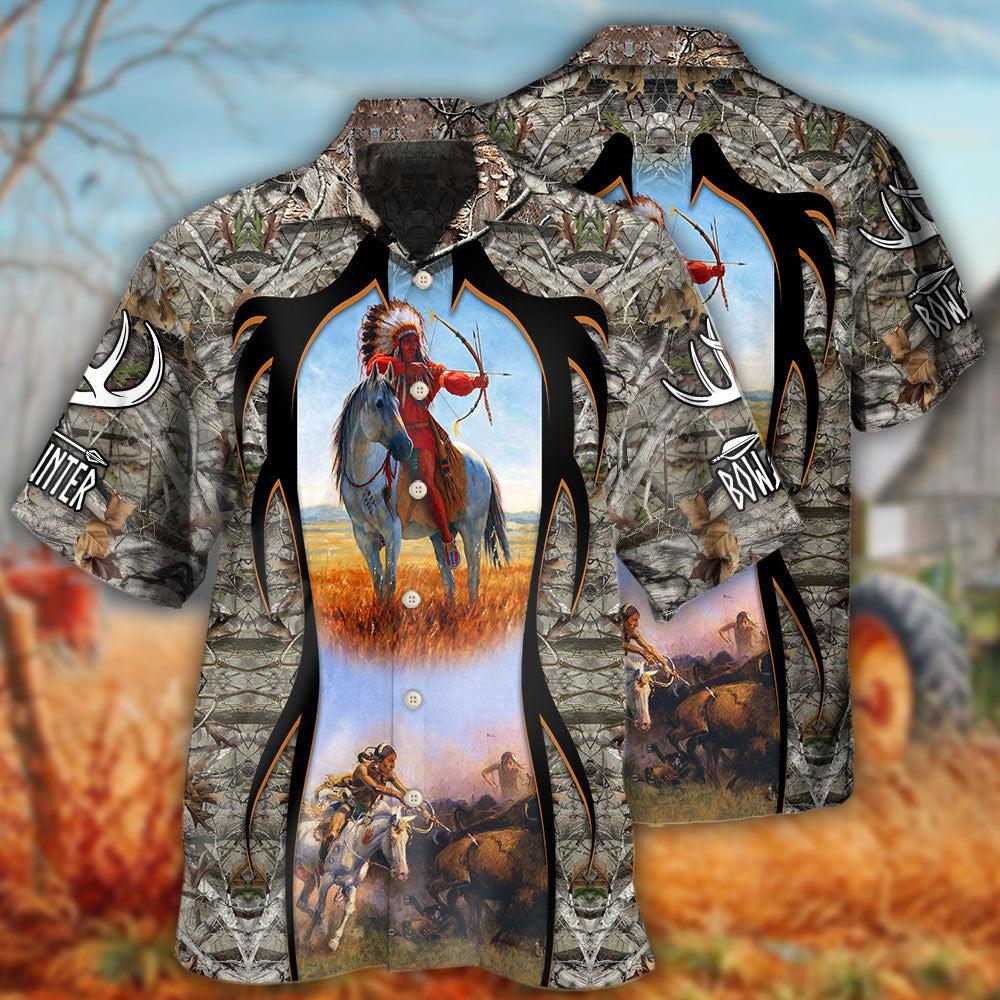Bohemian Bow Arrow Hunting Hawaiian Shirt Pattern View For Relaxed Warm Weather Outfits
