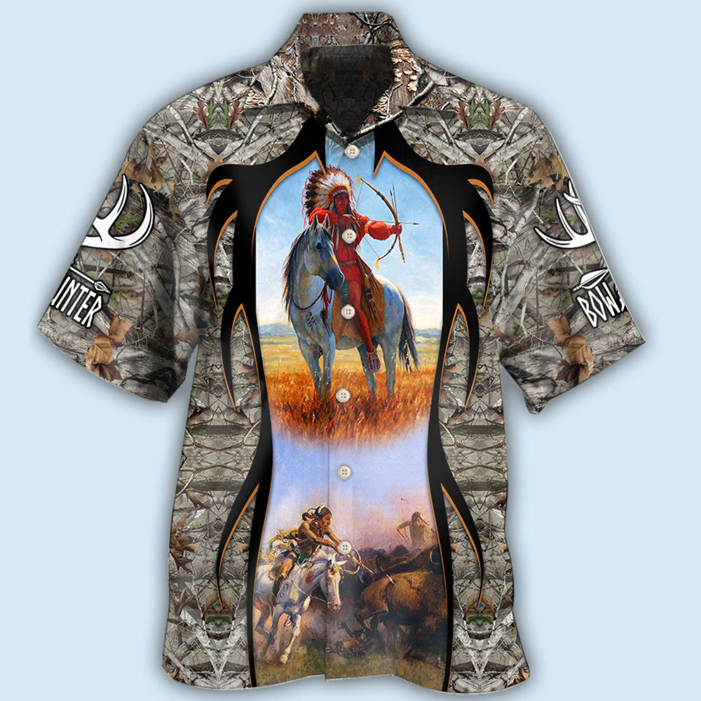 Bohemian Bow Arrow Hunting Hawaiian Shirt Artwork Detail For Resort Trips And Outdoor Activities