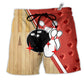 Bowling Awesome Ball Skull Hawaiian Print Beach Shorts For Resort Trips And Casual Comfort