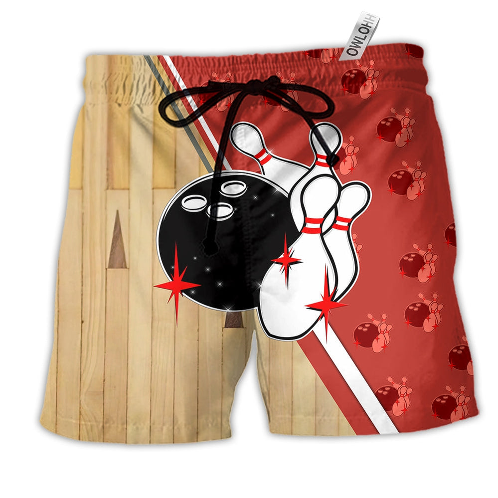 Bowling Awesome Ball Skull Hawaiian Print Beach Shorts For Resort Trips And Casual Comfort