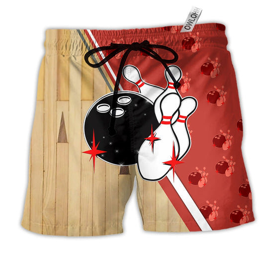 Bowling Awesome Ball Skull Hawaiian Print Beach Shorts For Resort Trips And Casual Comfort