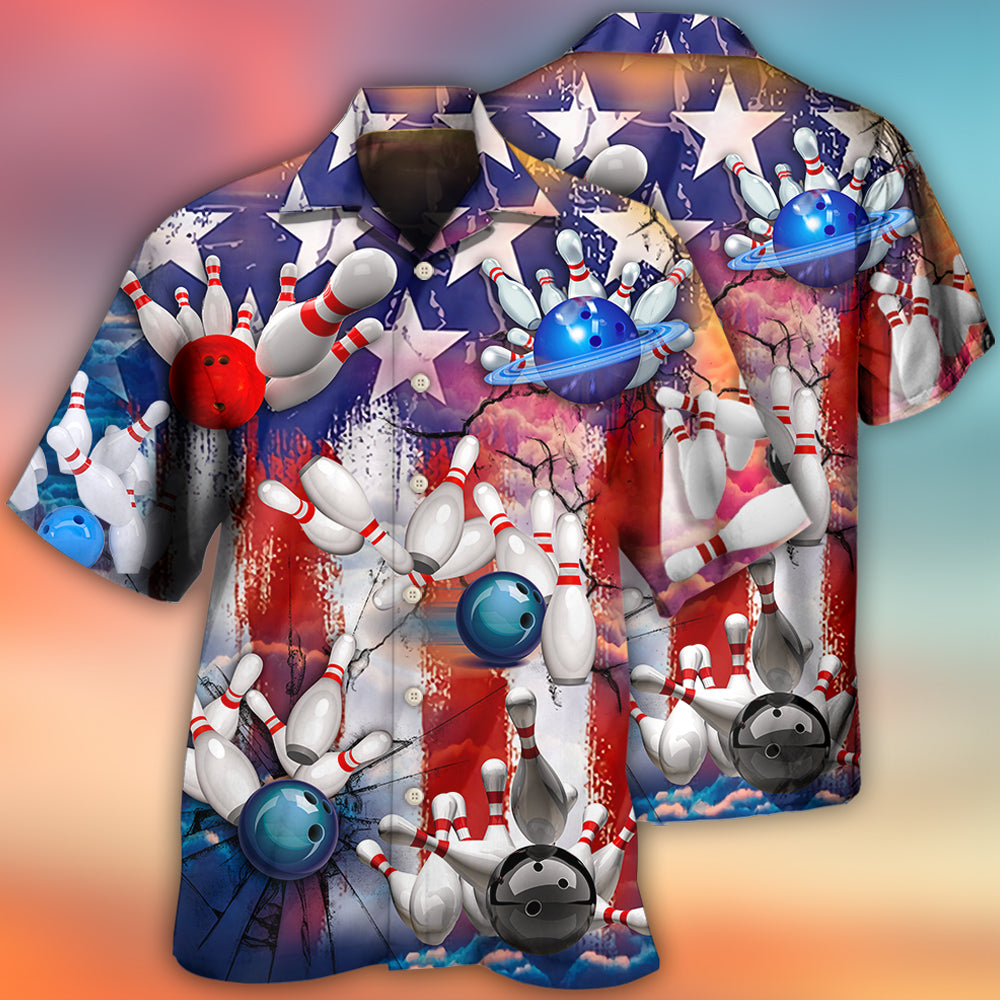 Bowling Independence Day Hawaiian Shirt Design Detail For Sunny Adventures And Casual Wear