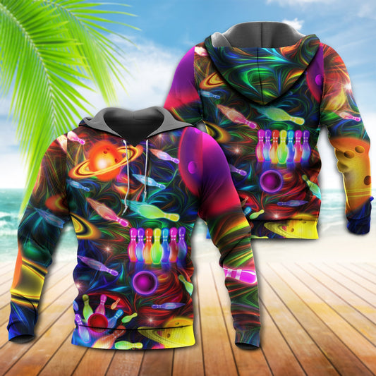 Bowling Space Strike Universe Hoodie For Imaginative Adventures Casual Wear And Comfortable Layering