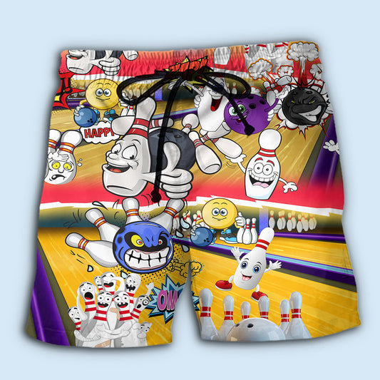 Bowling Humor Split Happens Beach Shorts For Sunny Holidays And Comfortable Daily Styling