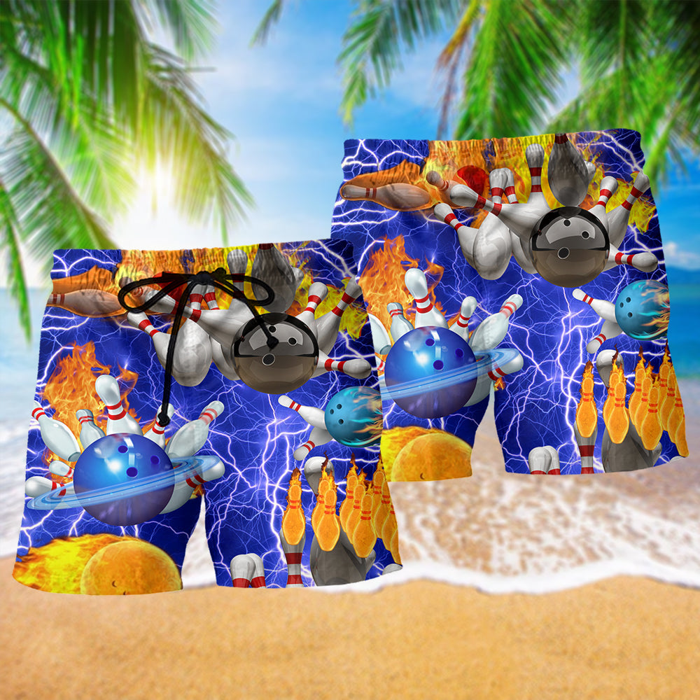 Bowling When Nothing Goes Right Humor Beach Shorts Print Detail For Thoughtful Gift Giving