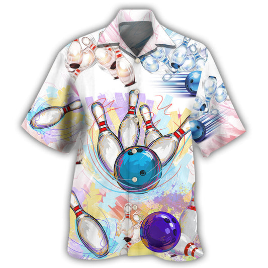 Creative Bowling Pin Ball Hawaiian Shirt For Sports Fans, Summer Outings, And Relaxed Vacation Wear