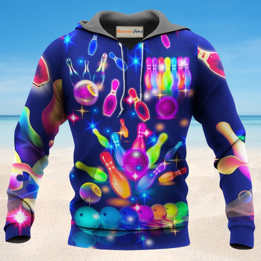 Neon Bowling Rainbow Hoodie For Pride Celebrations Travel Adventures And Casual Outfits