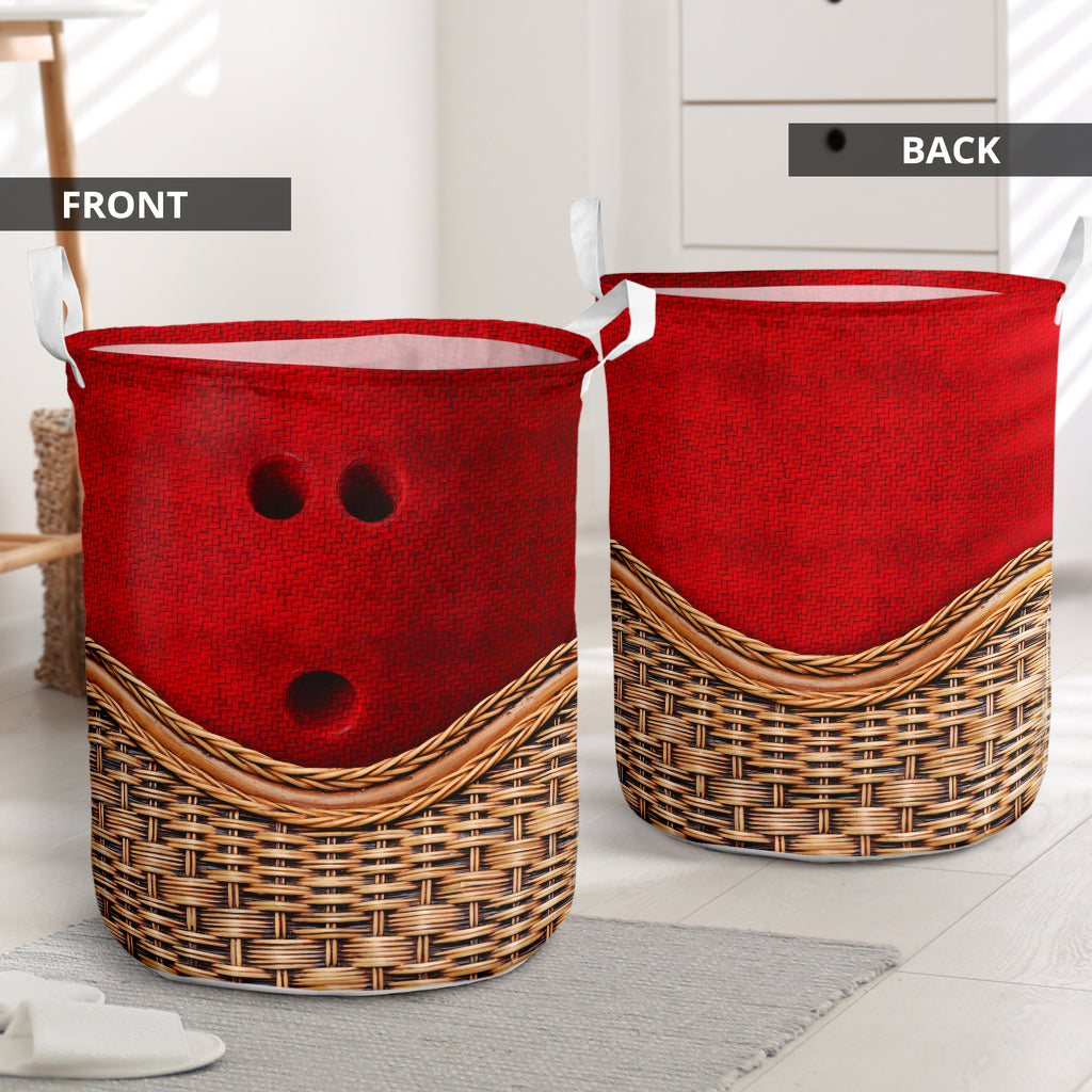 Bowling Ball Rattan Texture Laundry Basket For Room Home Organizer