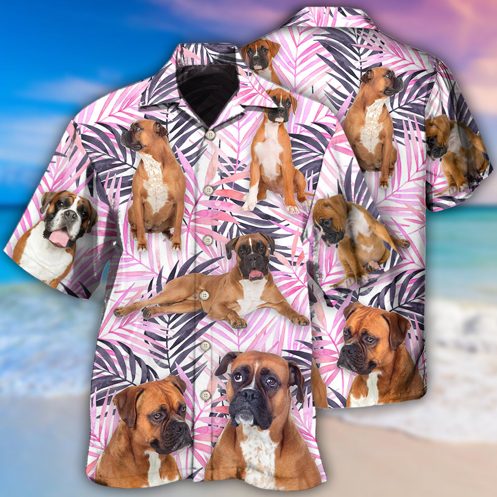 Tropical Boxer Leaf Hawaiian Shirt For Island Getaways, Outdoor Gatherings, And Comfortable Summer Wear