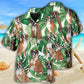 Tropical Boxer Dog Leaf Pattern Hawaiian Shirt For Resort Trips, Coastal Parties, And Warm Weather Style