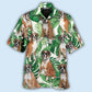 Tropical Boxer Dog Leaf Pattern Hawaiian Shirt For Resort Trips, Coastal Parties, And Warm Weather Style