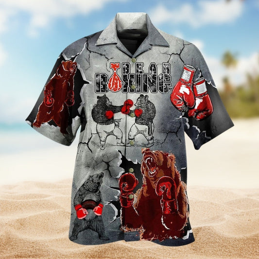 Boxing Bear Hawaiian Shirt For Coastal Getaways, Outdoor Gatherings, And Thoughtful Gift Giving
