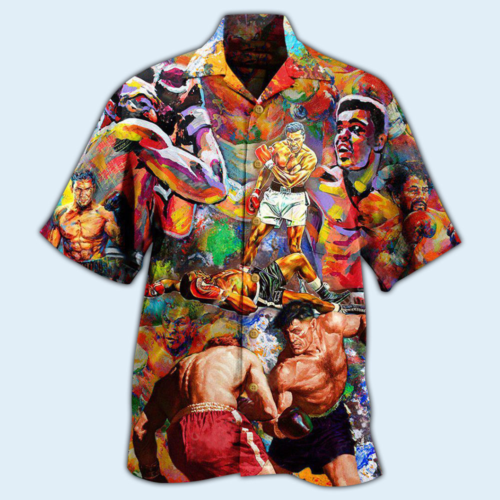 Colorful Boxing Hawaiian Shirt With All Over Print For Island Trips Summer Gatherings And Comfortable Daily Wear