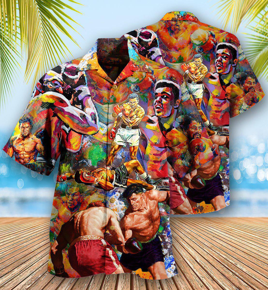 Colorful Boxing Hawaiian Shirt With Detailed Graphic For Island Trips Summer Gatherings And Comfortable Daily Wear