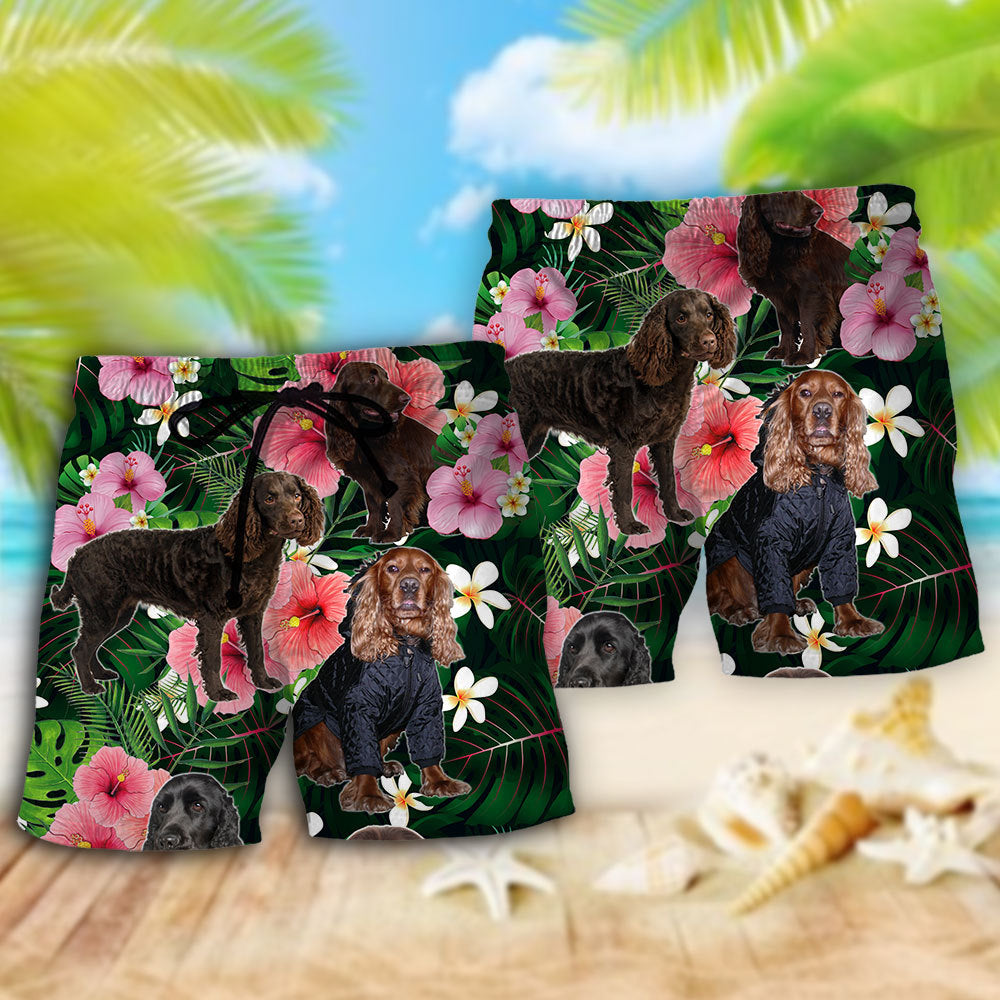 Boykin Spaniel Tropical Floral Lover Beach Shorts For Outdoor Adventures And Thoughtful Seasonal Gifts
